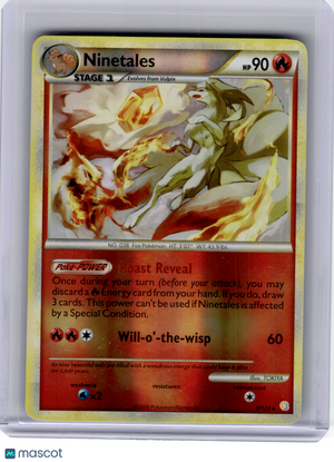 2010 Pokemon—Ninetales #7 HeartGold & SoulSilver—Rare Reverse Holo [MP]