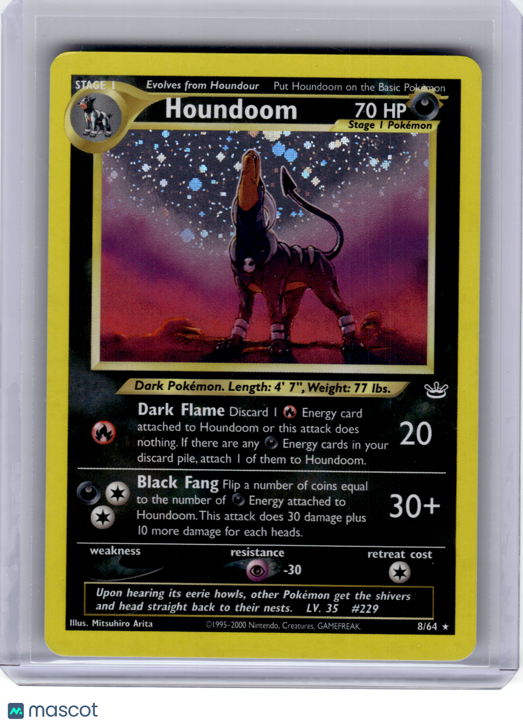 2001 Pokemon—Houndoom #8 Neo Revelation—Holo Rare [Moderately Played]