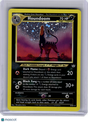 2001 Pokemon—Houndoom #8 Neo Revelation—Holo Rare [Moderately Played]
