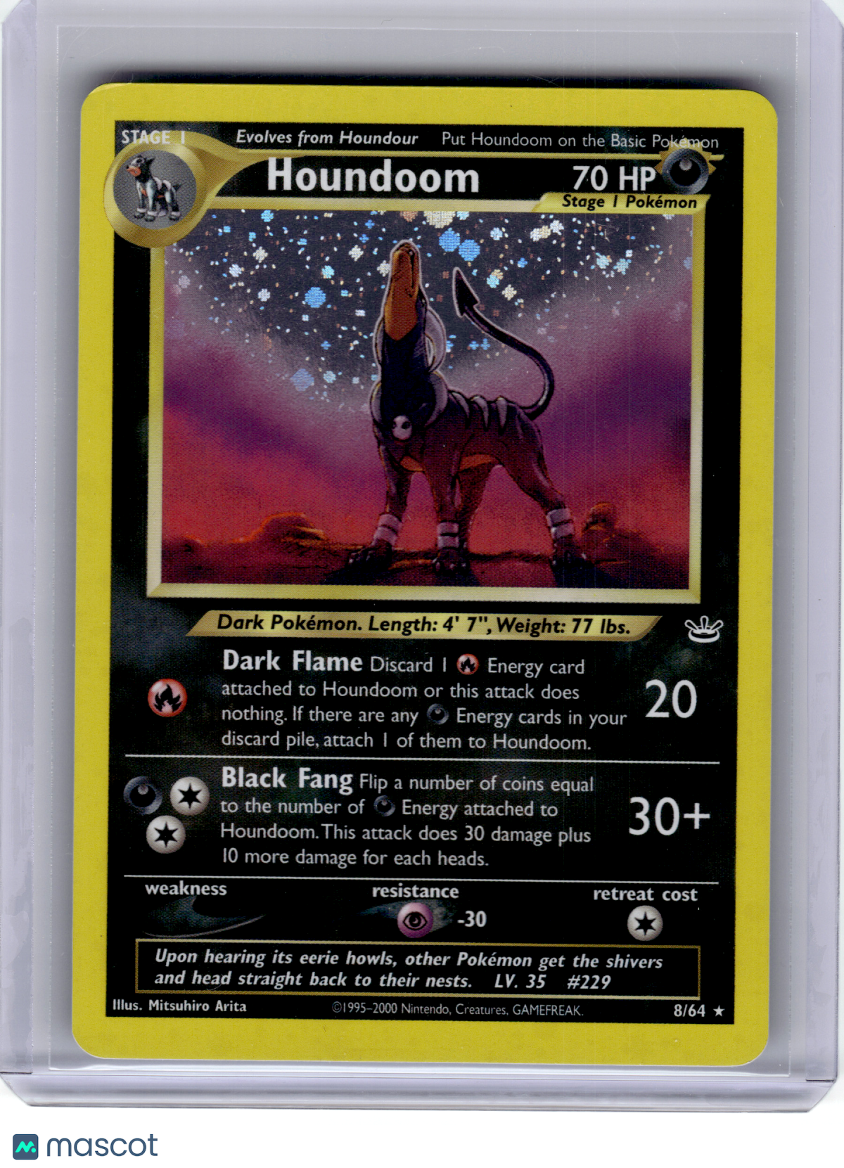 2001 Pokemon—Houndoom #8 Neo Revelation—Holo Rare [Moderately Played]