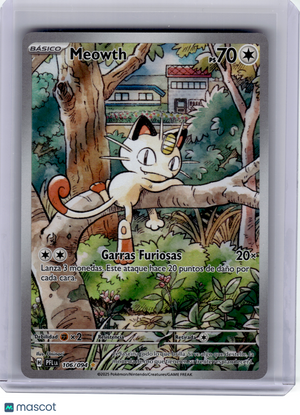 2025 Pokemon—Meowth #106 Phantasmal Flames—Illustration Rare Holo Spanish