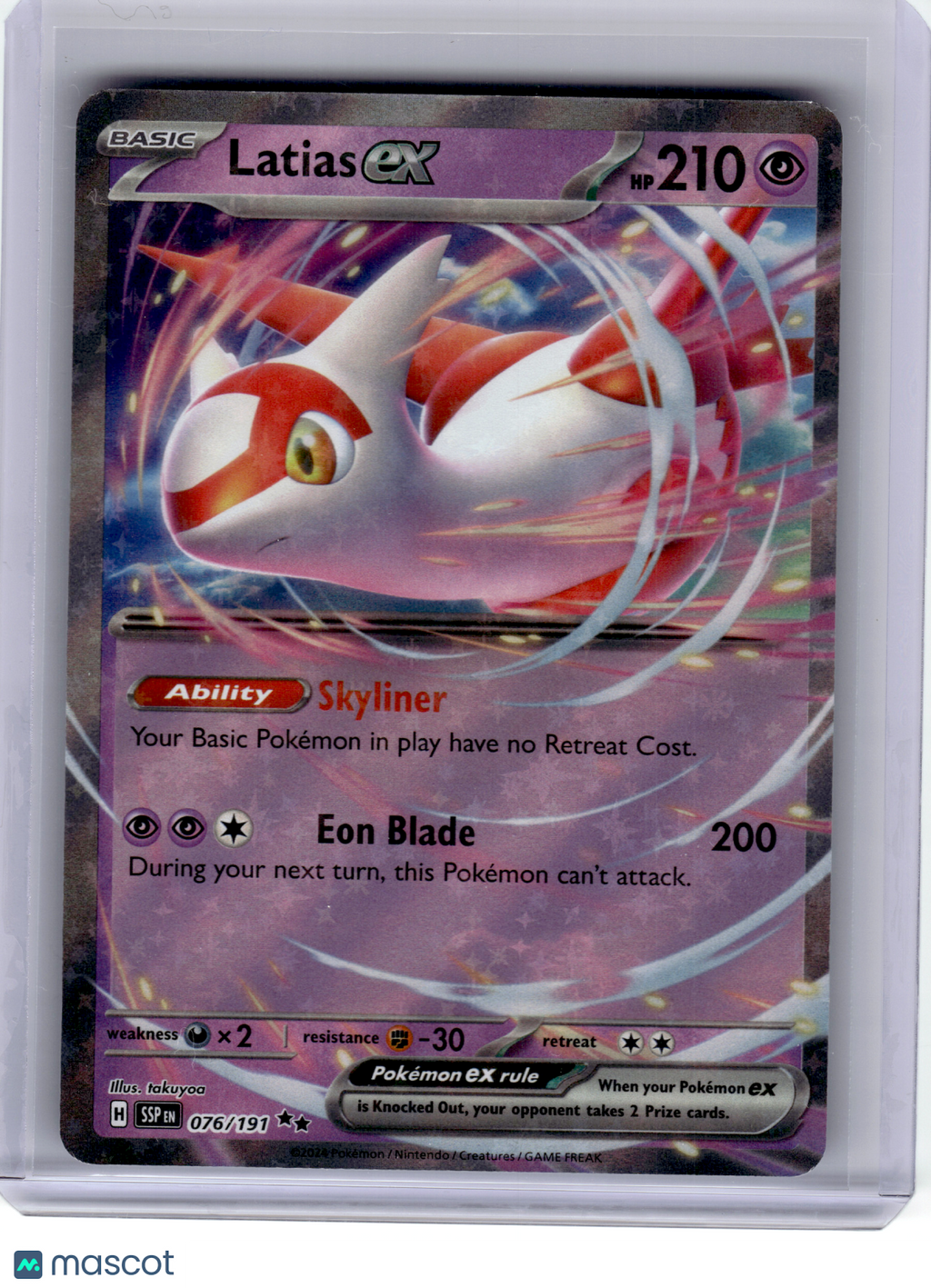 2024 Pokemon—Latias ex #76 Surging Sparks—Double Rare Holo