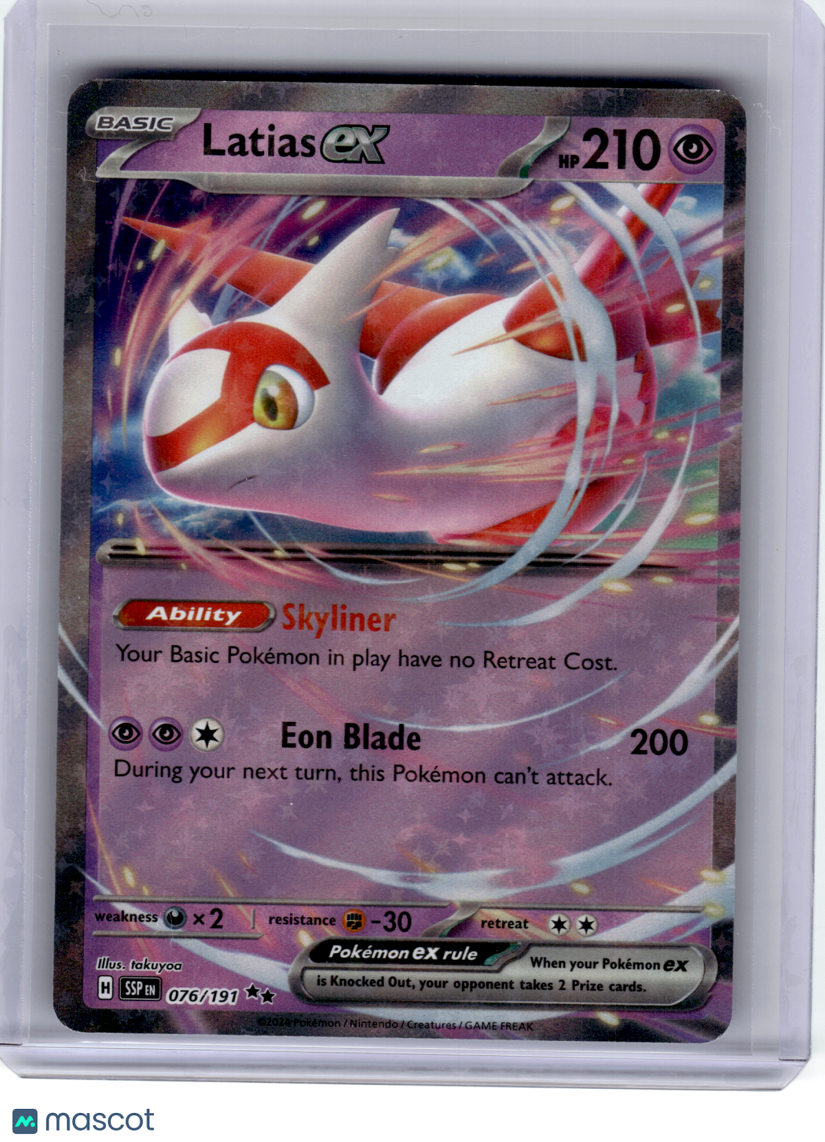 2024 Pokemon—Latias ex #76 Surging Sparks—Double Rare Holo