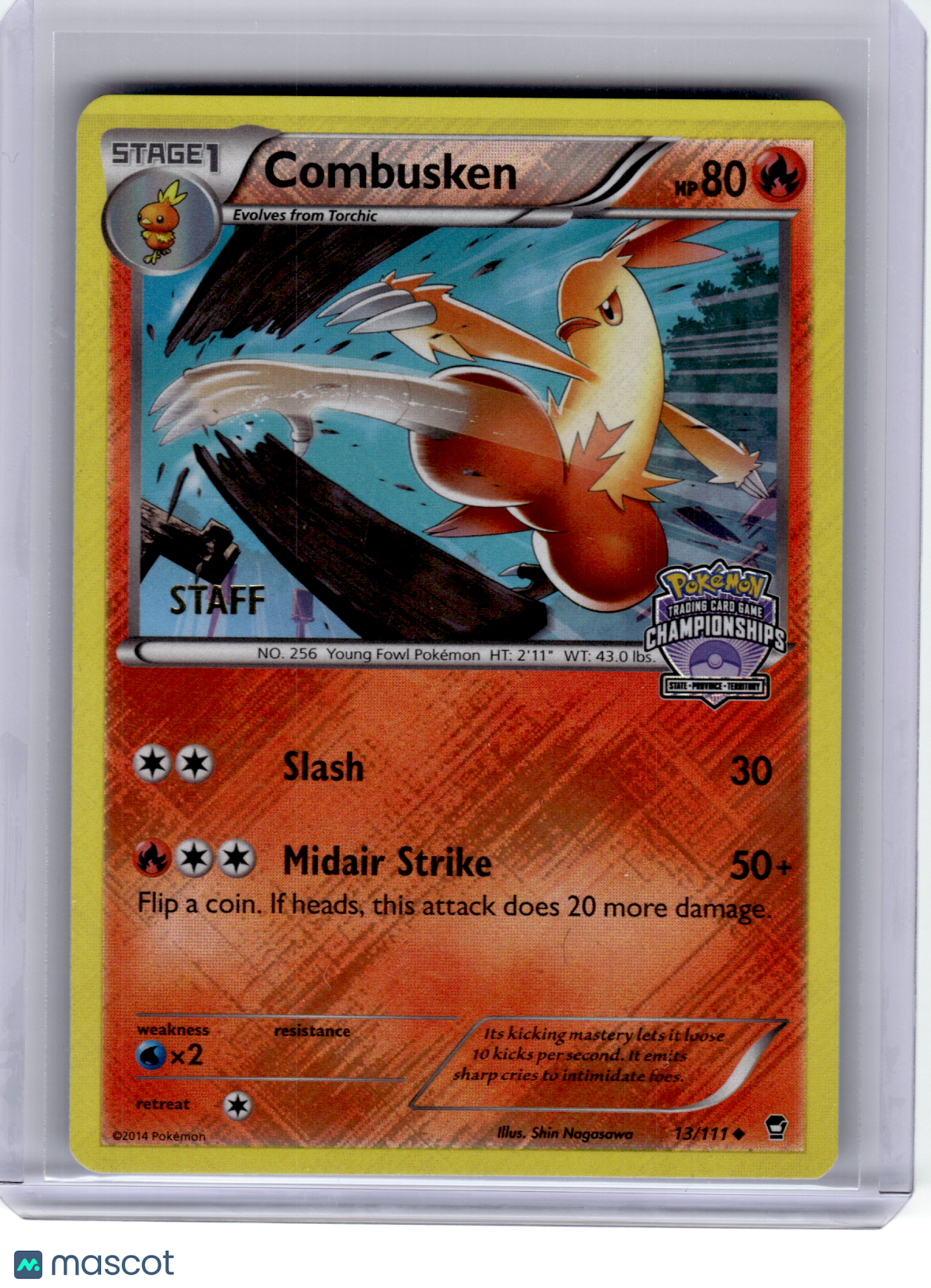 2014 Pokemon—Combusken #13 League & Championship—UC Reverse Holo (Stamped) [MP]