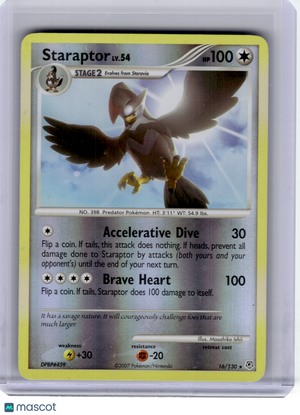 2007 Pokemon—Staraptor #16 Diamond & Pearl—Rare Reverse Holo [Heavily Played]