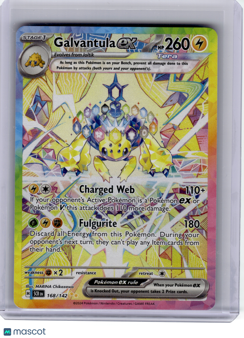 2024 Pokemon—Galvantula ex #168 Stellar Crown—Special Illustration Rare Holo