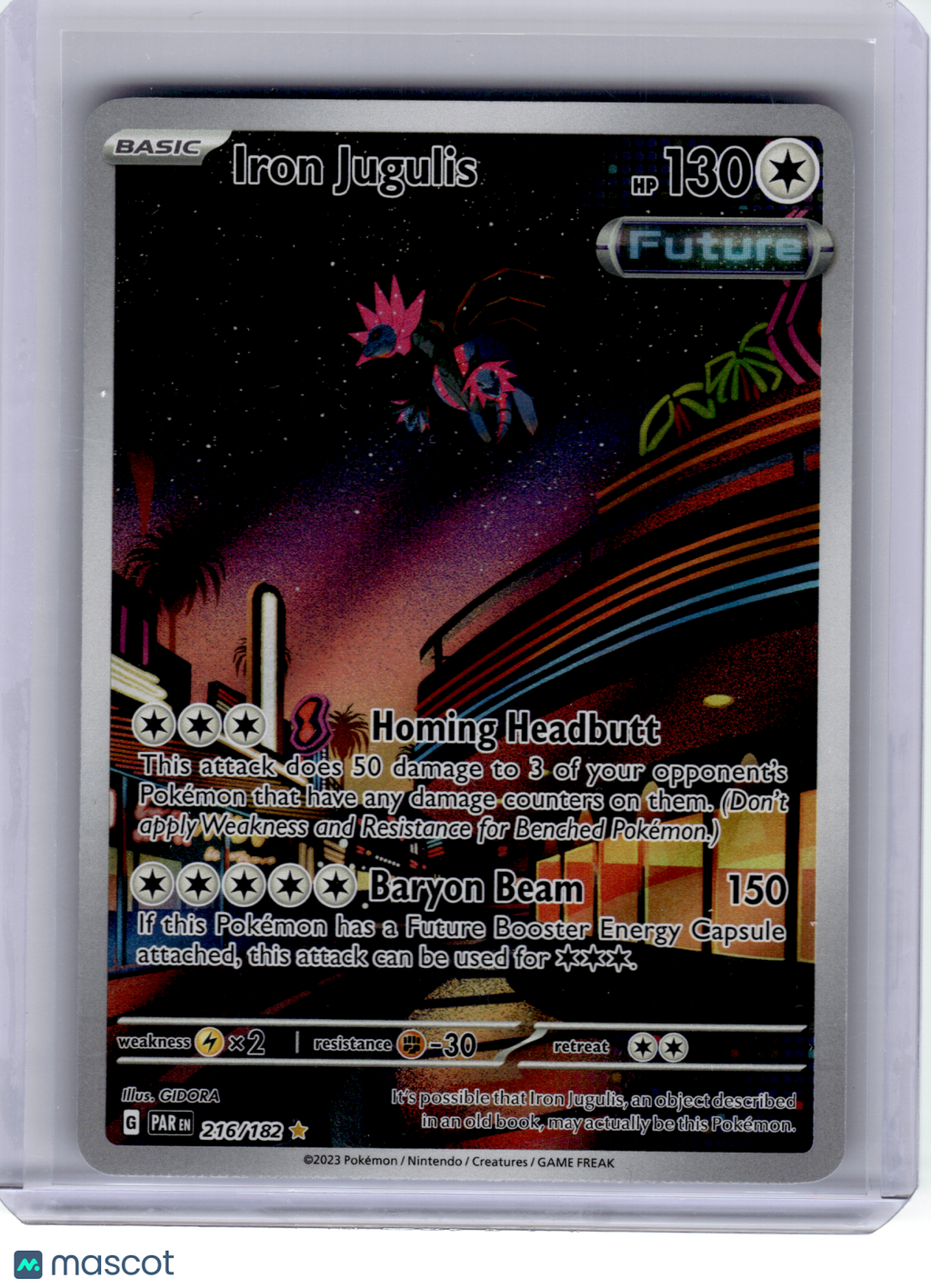 2023 Pokemon—Iron Jugulis #216 Paradox Rift—Illustration Rare Holo
