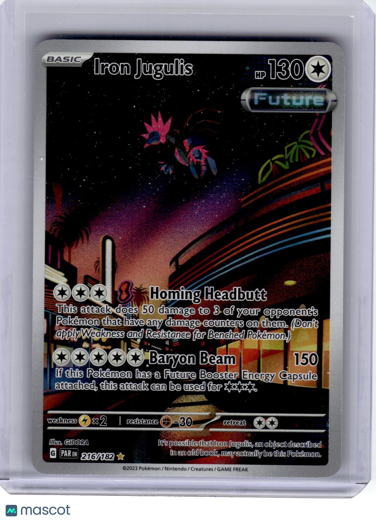 2023 Pokemon—Iron Jugulis #216 Paradox Rift—Illustration Rare Holo