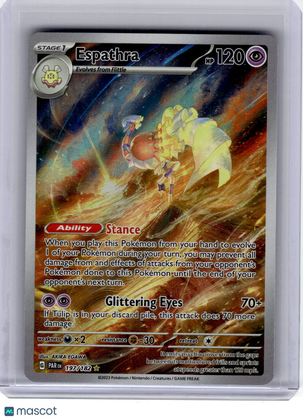 2023 Pokemon—Espathra #197 Paradox Rift—Illustration Rare Holo