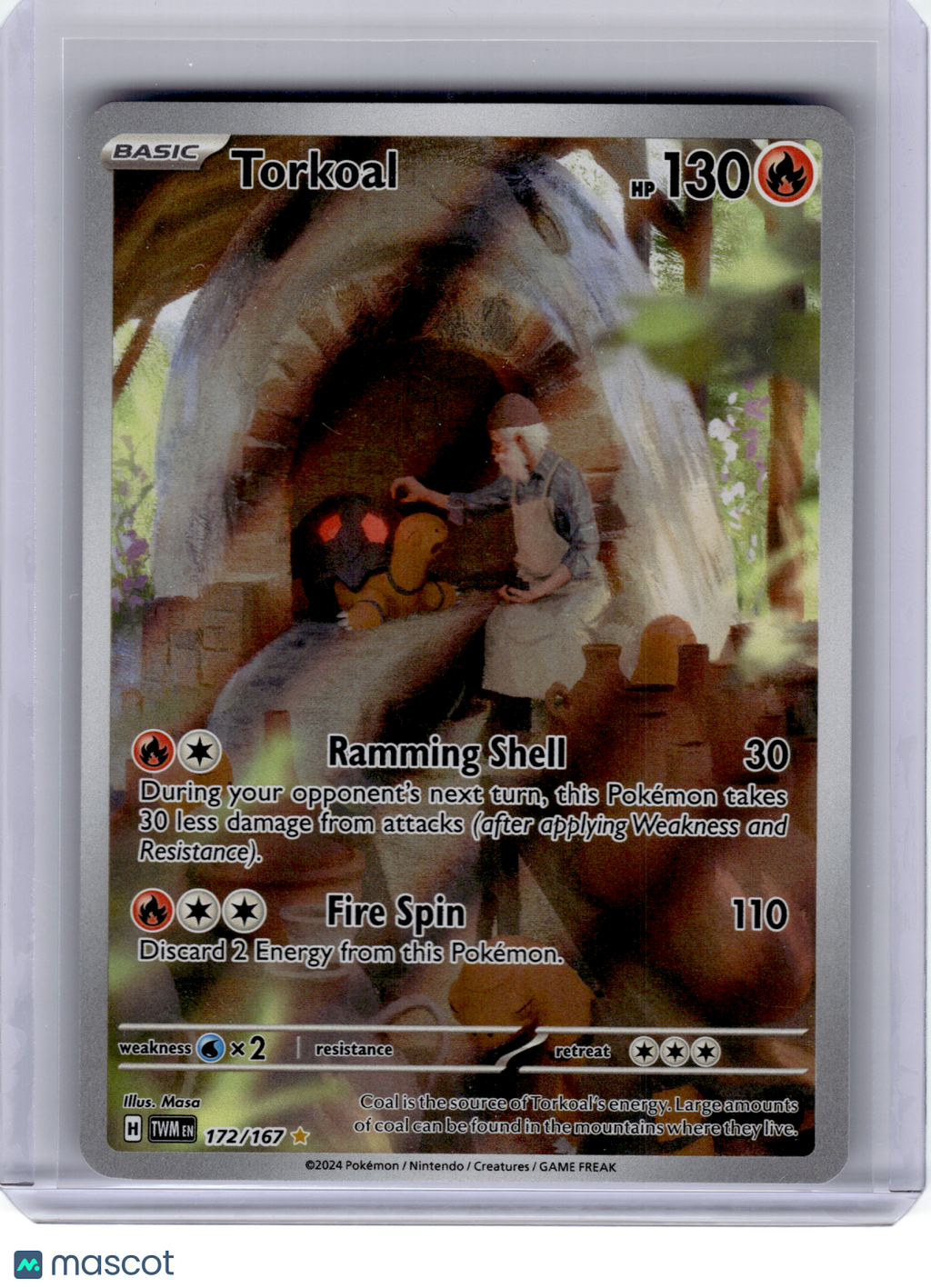 2024 Pokemon—Torkoal #172 Twilight Masquerade—Illustration Rare Holo