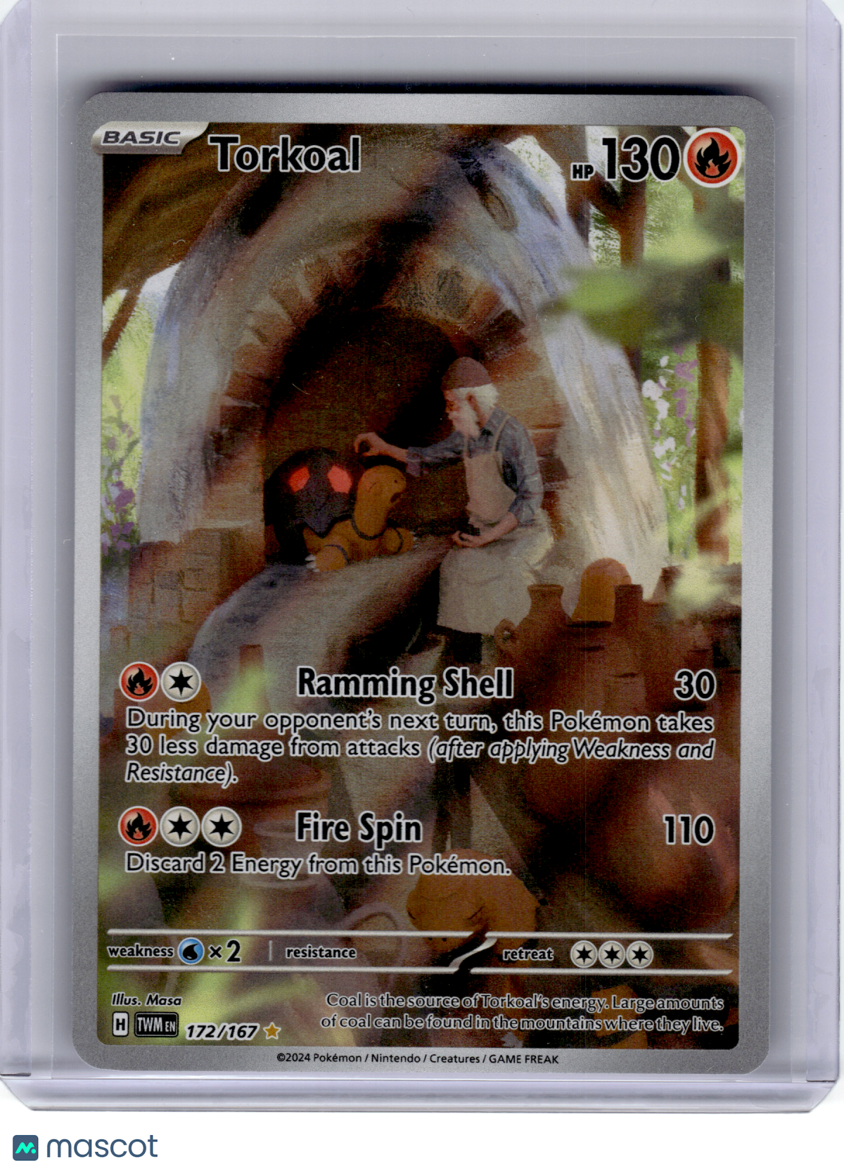 2024 Pokemon—Torkoal #172 Twilight Masquerade—Illustration Rare Holo