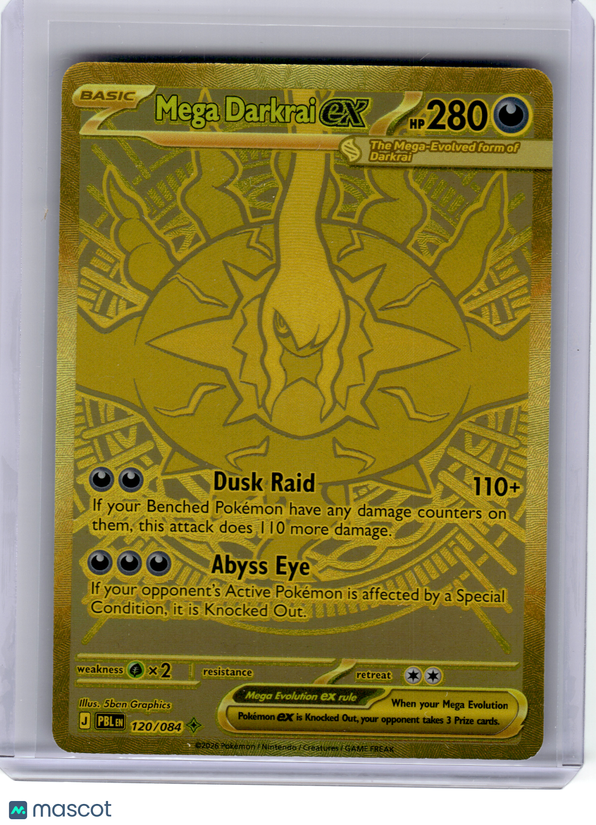2026 Pokemon—Mega Darkrai ex #120 Pitch Black—Mega Hyper Rare Gold