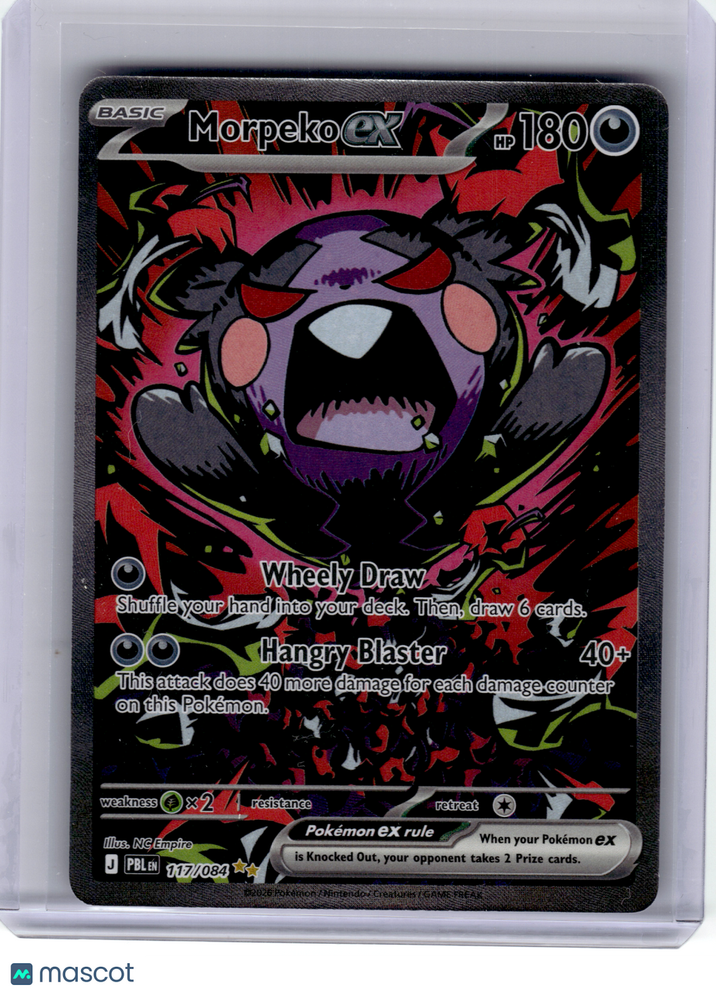 2026 Pokemon—Morpeko ex #117 Pitch Black—Special Illustration Rare Holo