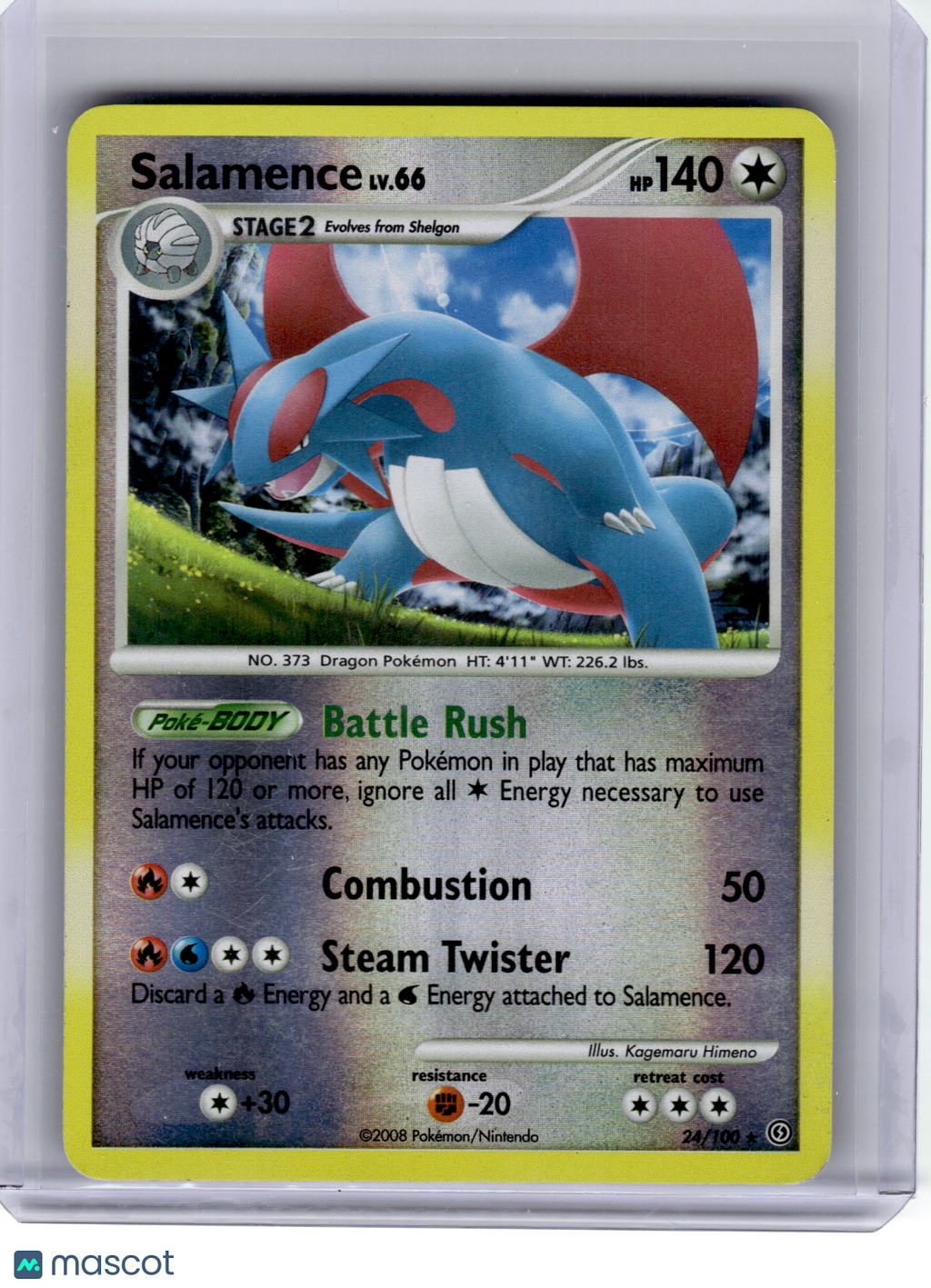 2008 Pokemon—Salamence #24 Stormfront—Rare Reverse Holo