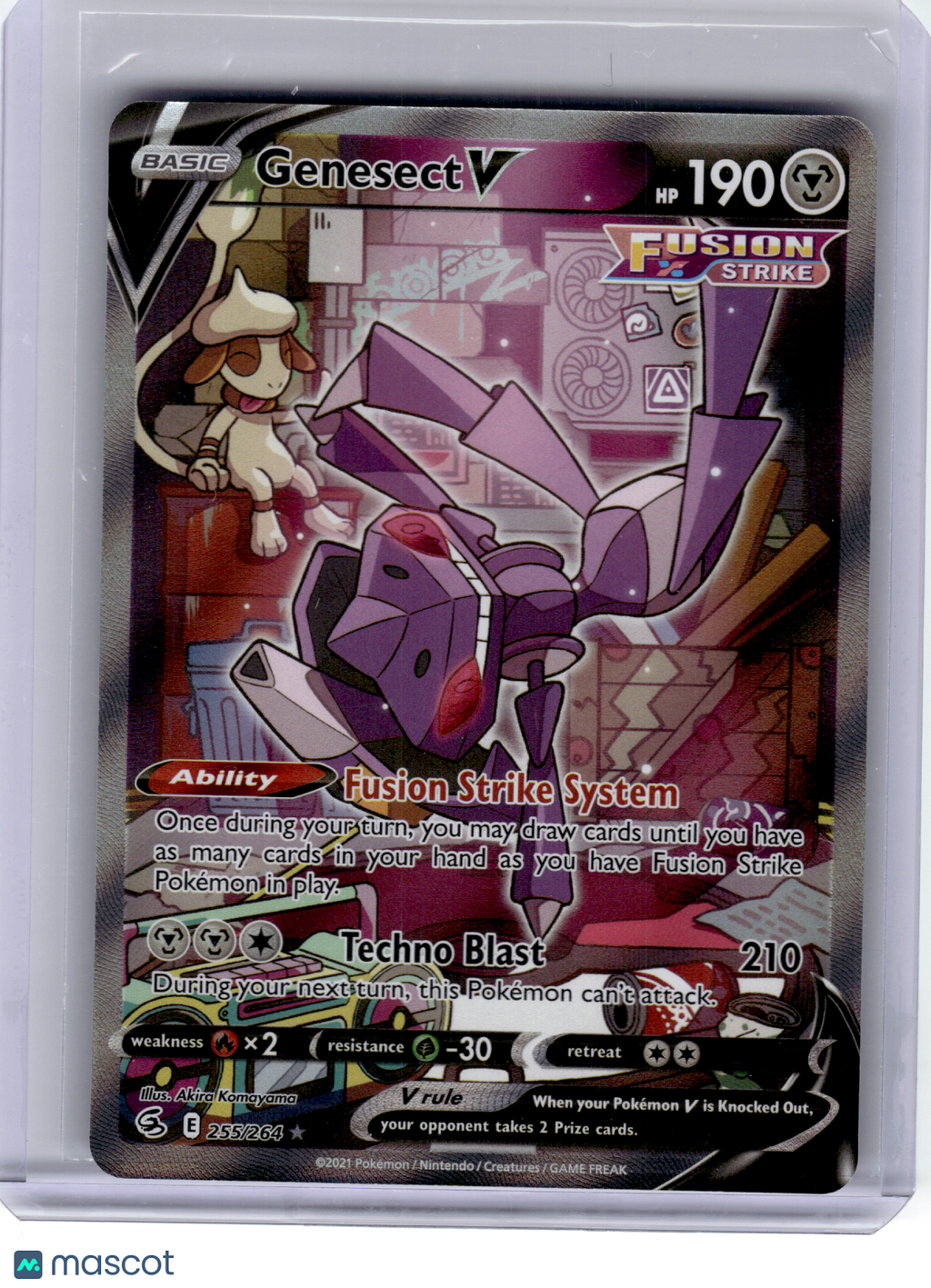 2021 Pokemon—Genesect V #255 Fusion Strike—Ultra Rare Holo (Alternate Full Art)
