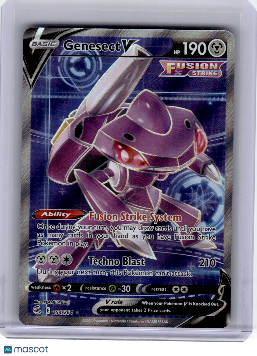 2021 Pokemon—Genesect V #254 Fusion Strike—Ultra Rare Holo (Full Art)