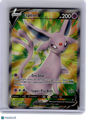 2021 Pokemon—Espeon V #179 Evolving Skies—Ultra Rare Holo [Damage]