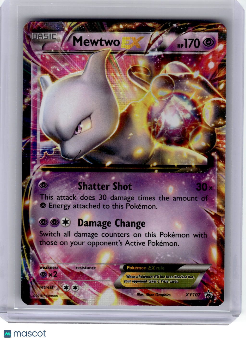2016 Pokemon—Mewtwo EX #XY107 XY—Black Star Promo Holo [Lightly Played]