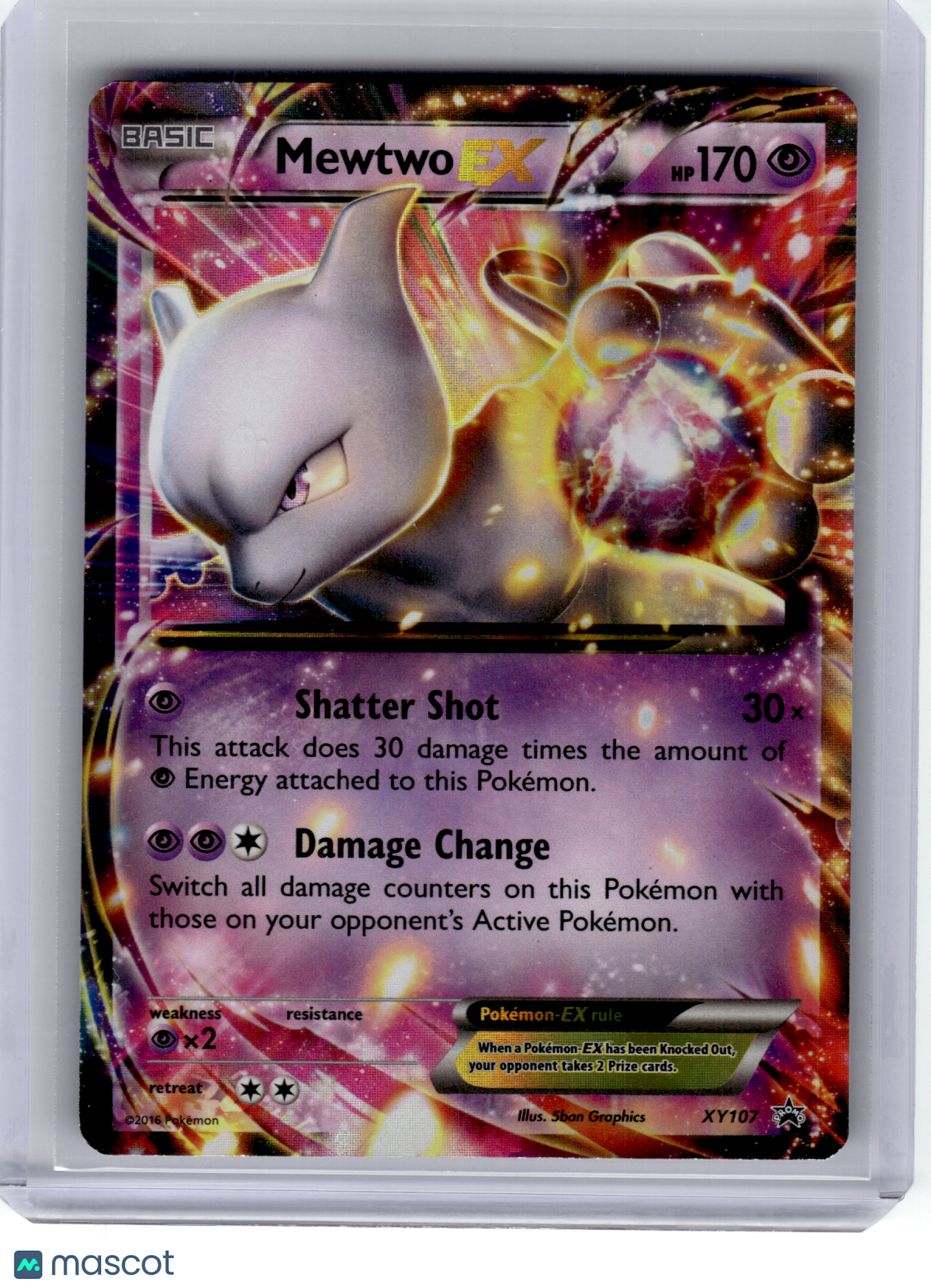 2016 Pokemon—Mewtwo EX #XY107 XY—Black Star Promo Holo [Lightly Played]