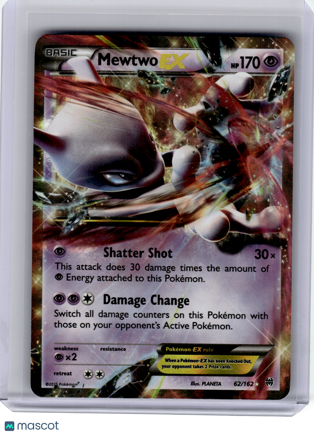 Pokemon—Mewtwo EX #62 2015 BREAKthrough—Ultra Rare Holo