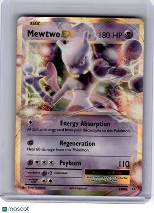 2016 Pokemon—Mewtwo EX #52 Evolutions—Ultra Rare Holo