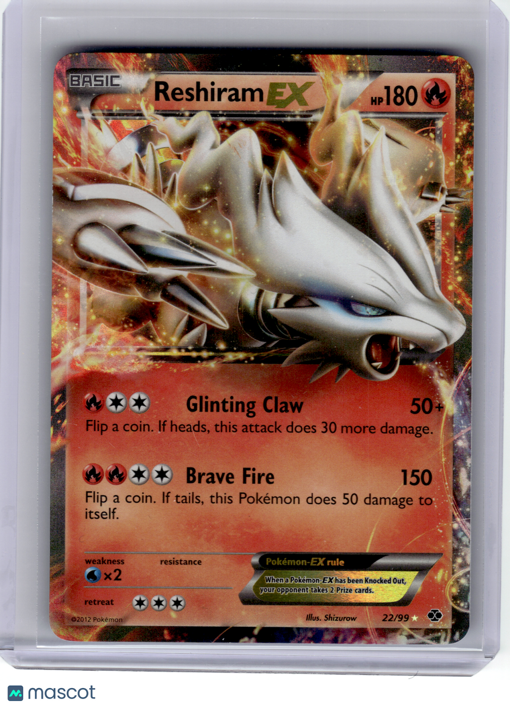 2012 Pokemon—Reshiram EX #22 Next Destinies—Ultra Rare Holo [Lightly Played]