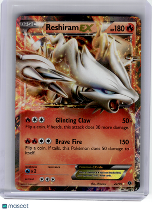 2012 Pokemon—Reshiram EX #22 Next Destinies—Ultra Rare Holo [Lightly Played]