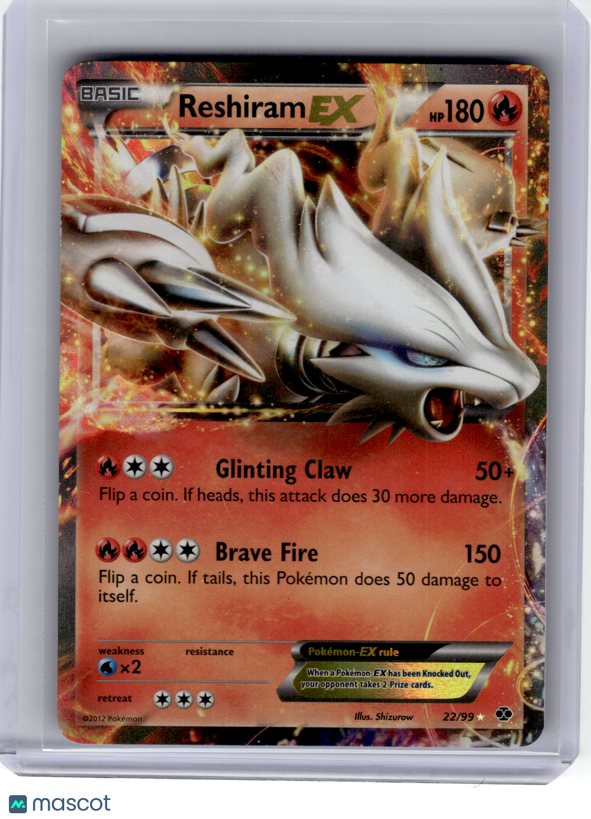 2012 Pokemon—Reshiram EX #22 Next Destinies—Ultra Rare Holo [Lightly Played]