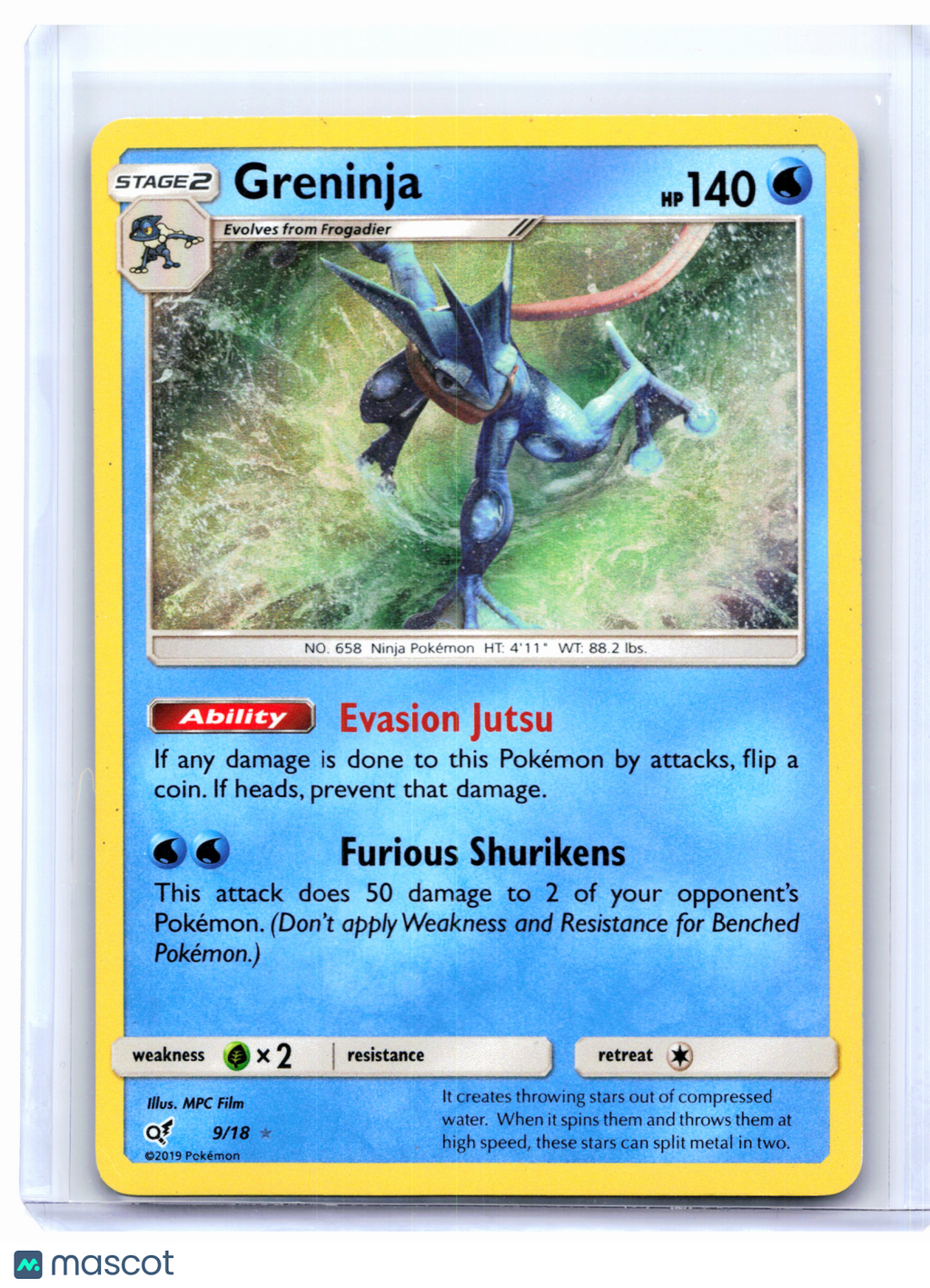 2019 Pokemon—Greninja #9/18 Detective Pikachu—Holo Rare [Moderately Played]