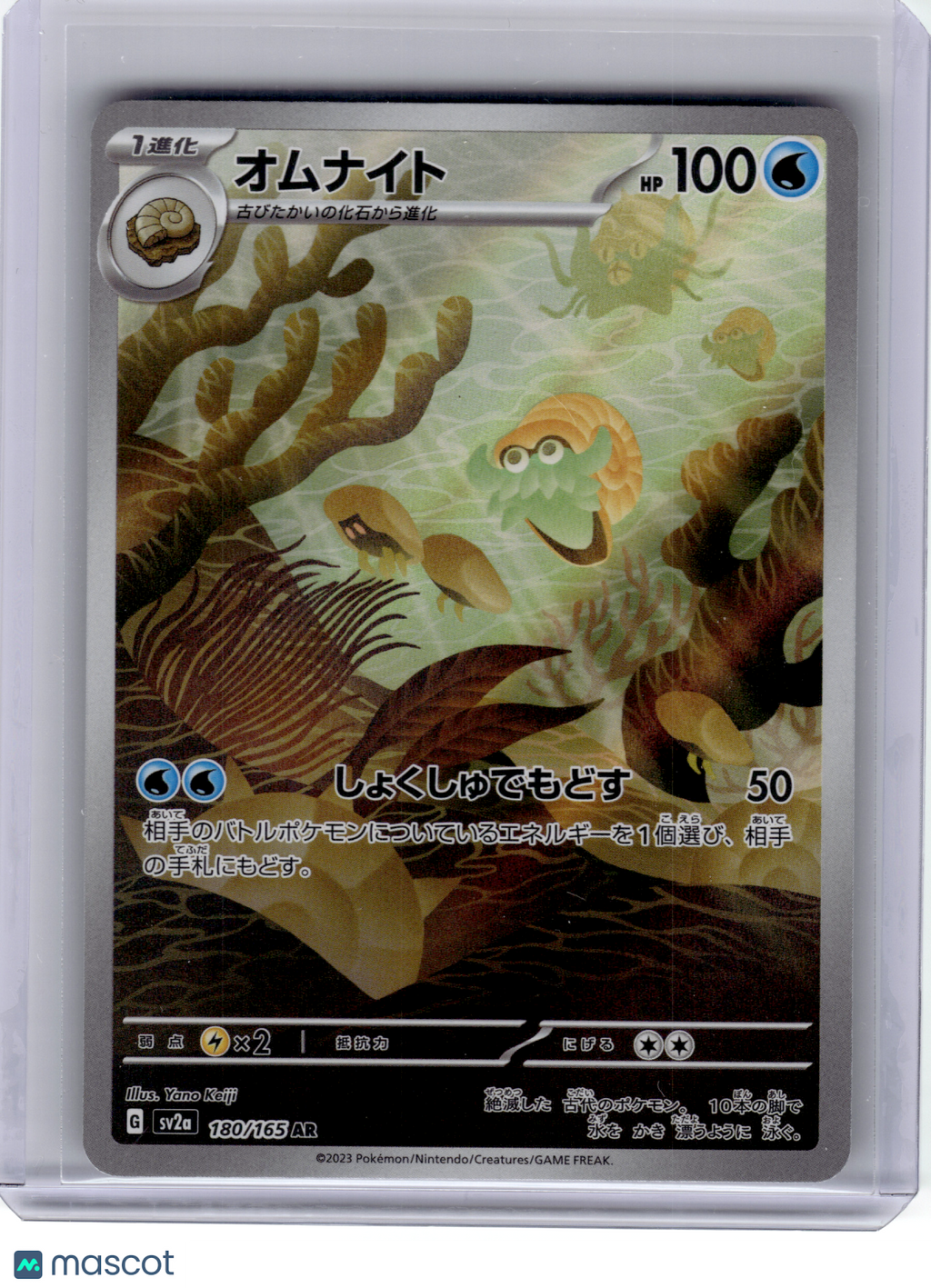 2023 Pokemon—Omanyte #180 Sv2a: Pokemon Card 151—Art Rare Holo Japanese