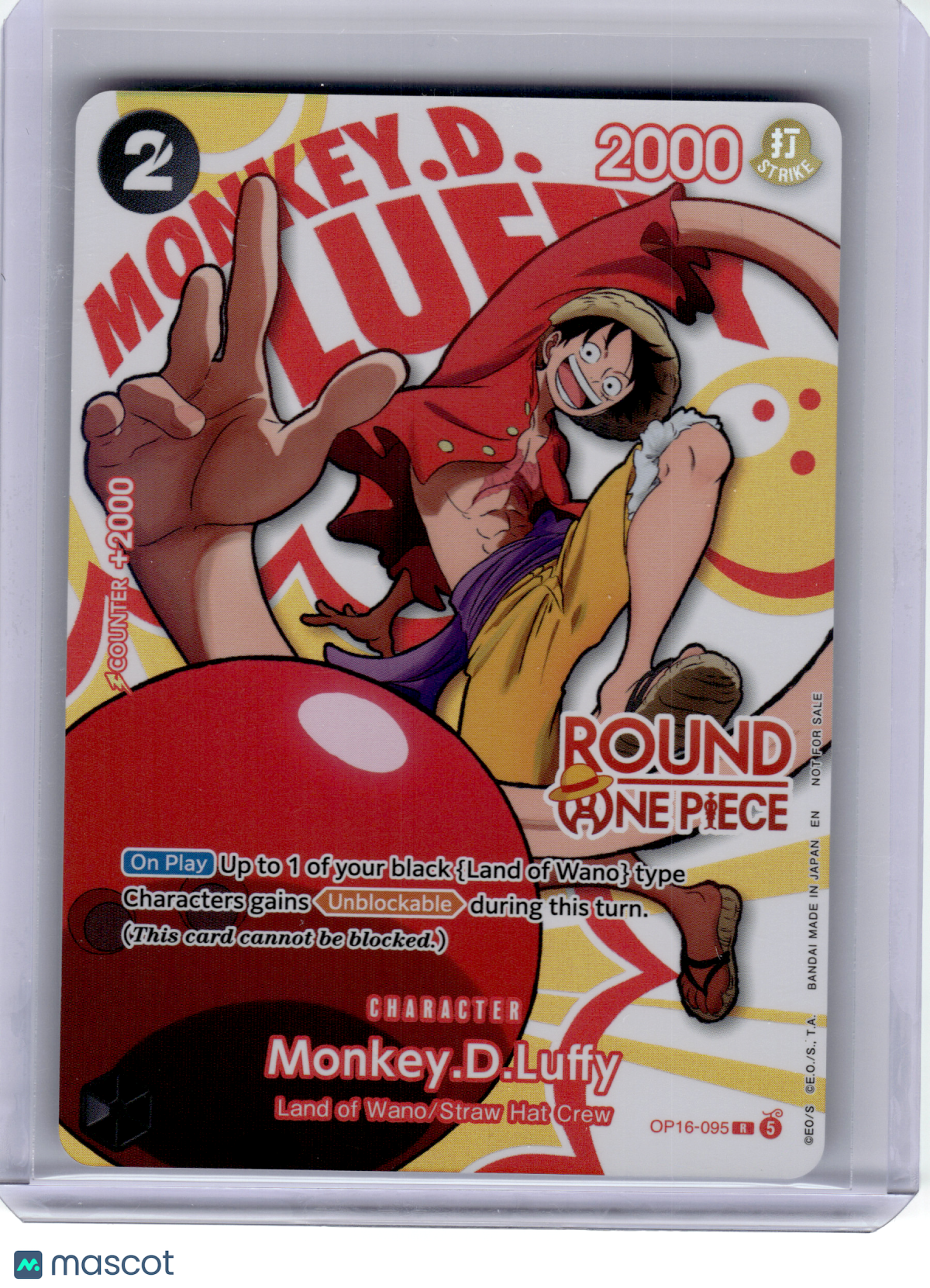 2023 OP CCG—Monkey D. Luffy (Round 1) #OP16-095 OP Card Game Promos—Rare Foil