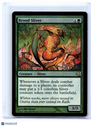 2009 Magic: TG—Brood Sliver #22 Premium Deck Series: Slivers—Rare Foil [LP]