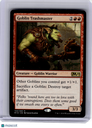 2018 Magic: The Gathering—Goblin Trashmaster #144 Core Set 2019—Rare Non-Foil