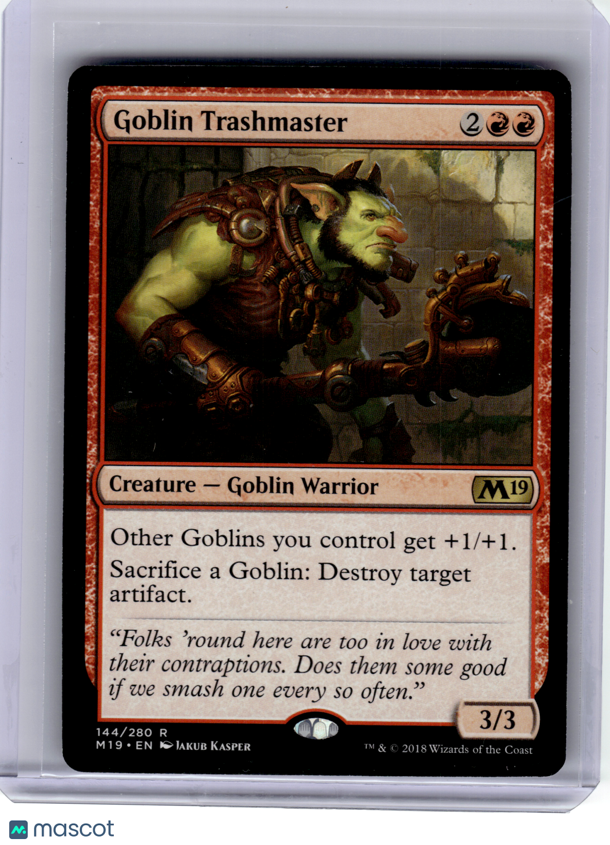 2018 Magic: The Gathering—Goblin Trashmaster #144 Core Set 2019—Rare Non-Foil