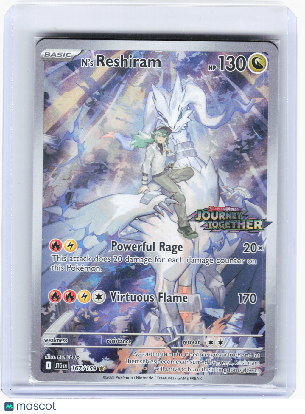 2025 Pokemon—N's Reshiram (Journey Together Stamped) #167/159—IR Holo [Sealed]