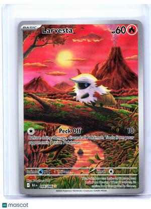 2025 Pokemon—Larvesta #099/086 Black Bolt—Illustration Rare Holo