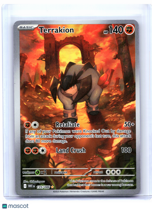 2025 Pokemon—Terrakion #135/086 White Flare—Illustration Rare Holo