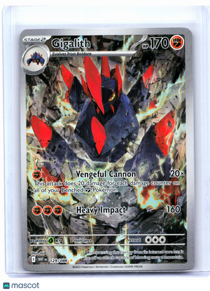 2025 Pokemon—Gigalith #129/086 White Flare—Illustration Rare Holo