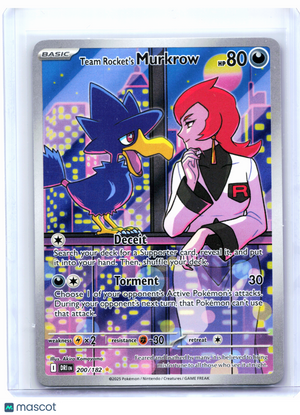 2025 Pokemon—Team Rocket's Murkrow #200/182 Destined Rivals—Illustration Rare