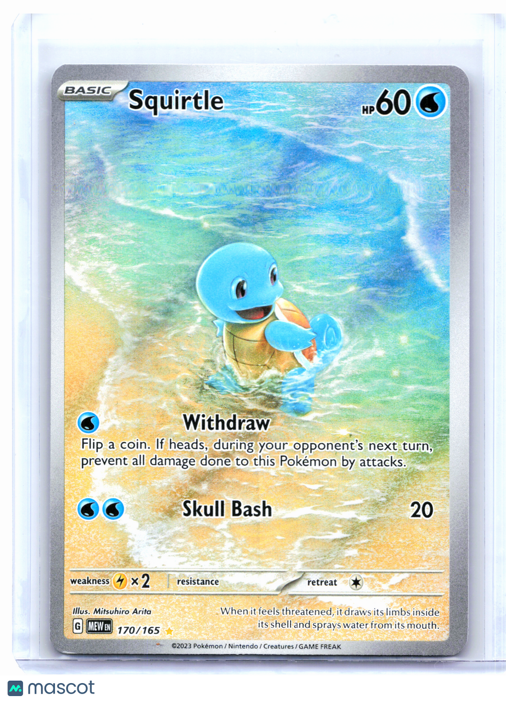 2023 Pokemon—Squirtle #170/165 Scarlet & Violet 151—Illustration Rare Holo [MP]