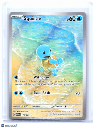 2023 Pokemon—Squirtle #170/165 Scarlet & Violet 151—Illustration Rare Holo [MP]