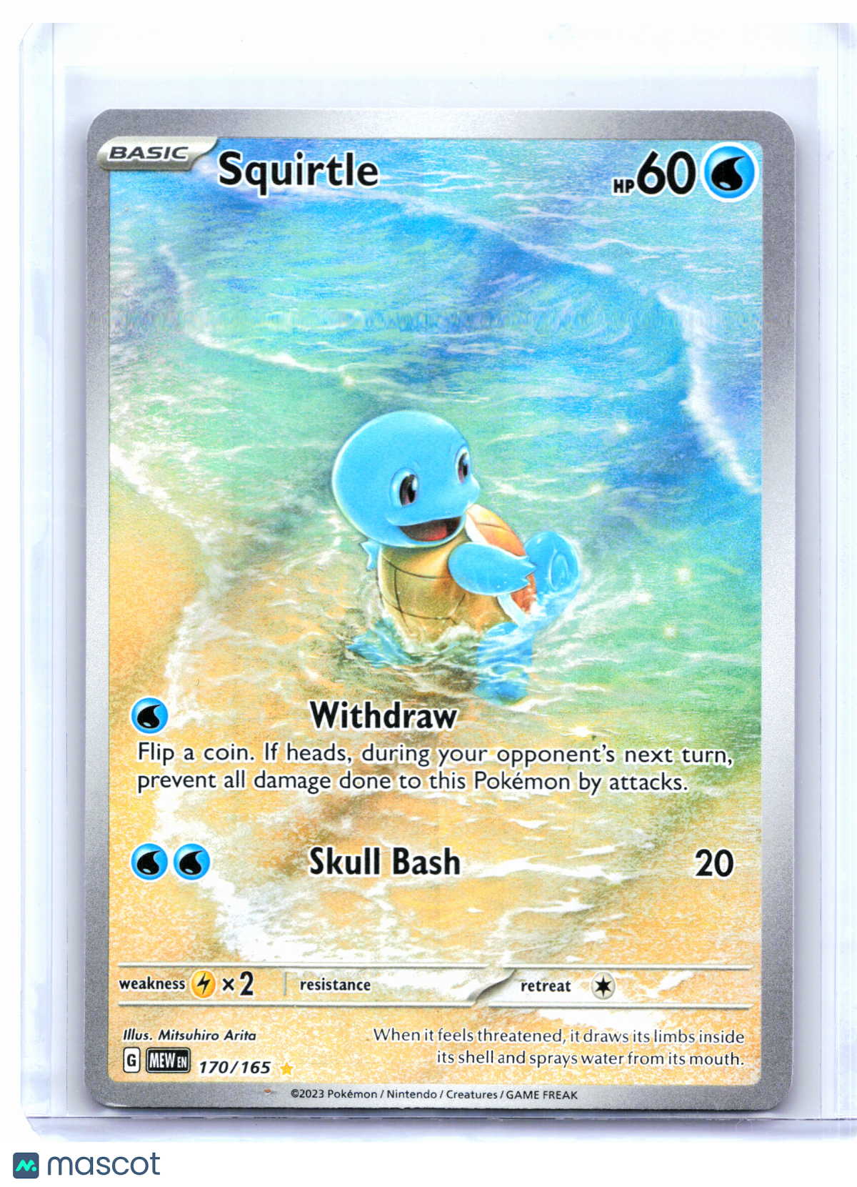 2023 Pokemon—Squirtle #170/165 Scarlet & Violet 151—Illustration Rare Holo [MP]
