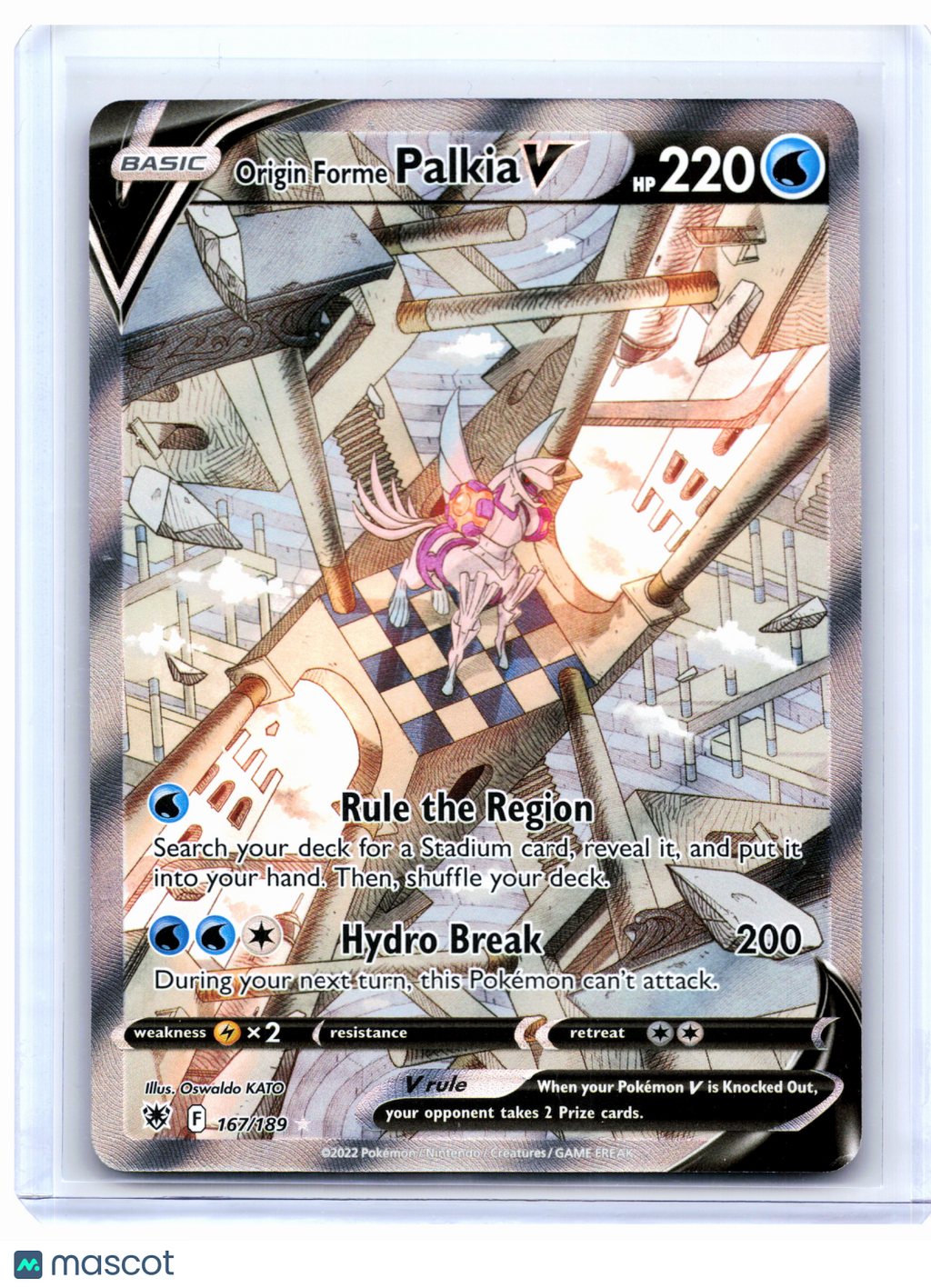 2022 Pokemon—Origin Forme Palkia V (Alternate Full Art) #167/189 ASR—UR [MP]
