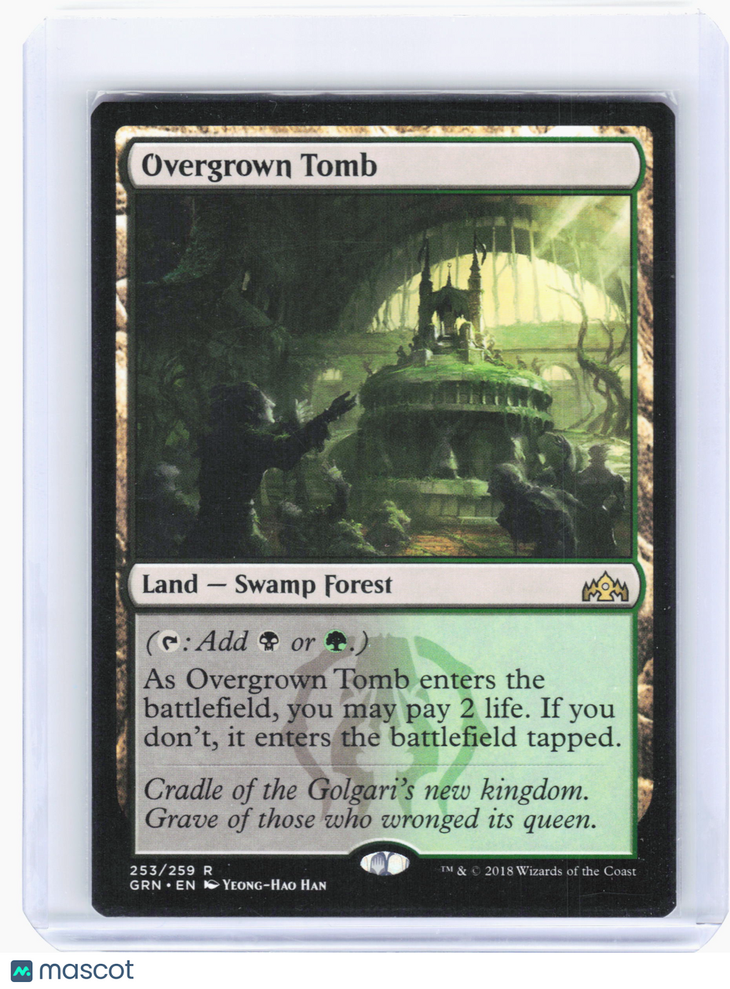 2018 Magic: The Gathering—Overgrown Tomb #253 Guilds of Ravnica—Rare Nonfoil