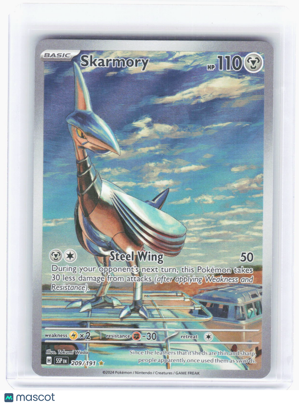 2024 Pokemon—Skarmory #209/191 Surging Sparks—Illustration Rare Foil
