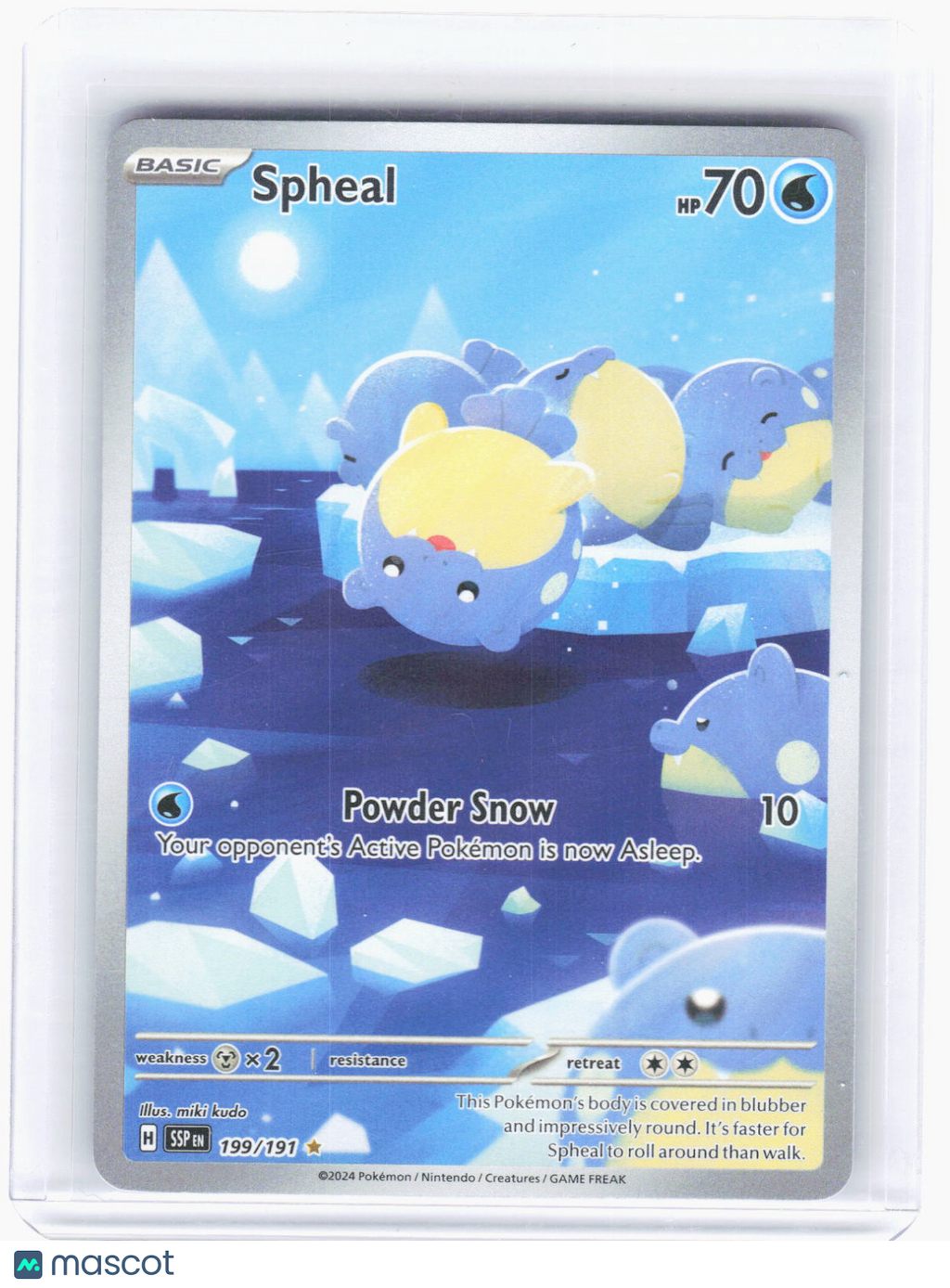2024 Pokemon—Spheal #199/191 Surging Sparks—Illustration Rare Foil