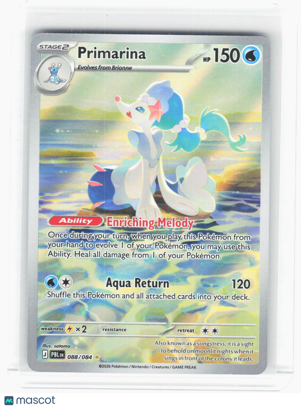 2026 Pokemon—Primarina #88/84 Pitch Black—Illustration Rare Foil