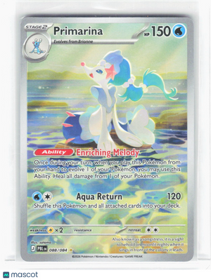 2026 Pokemon—Primarina #88/84 Pitch Black—Illustration Rare Foil