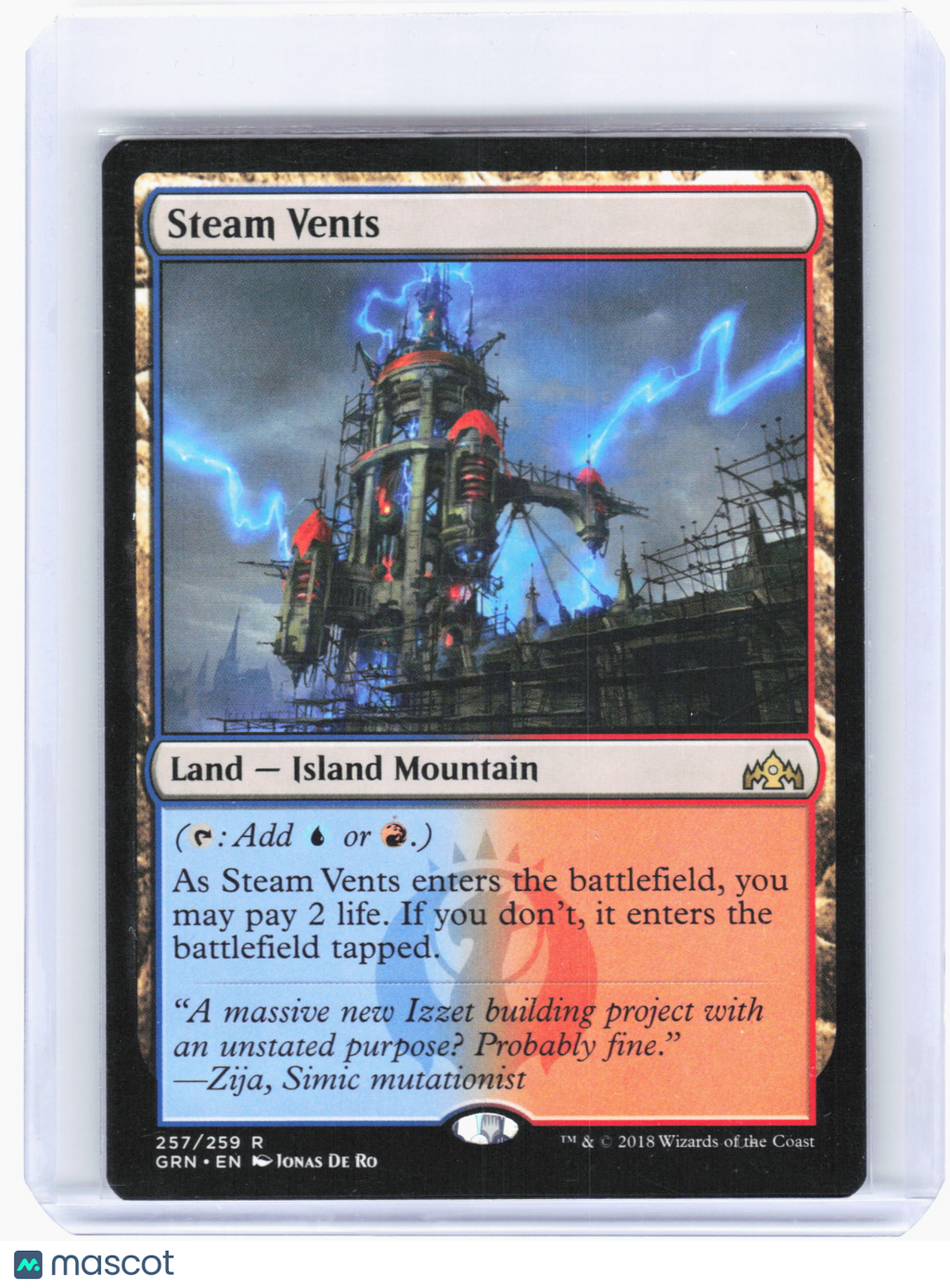 2018 Magic: The Gathering—Steam Vents #257 Guilds of Ravnica—Rare Nonfoil