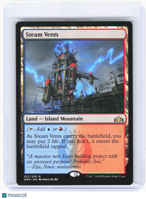 2018 Magic: The Gathering—Steam Vents #257 Guilds of Ravnica—Rare Nonfoil